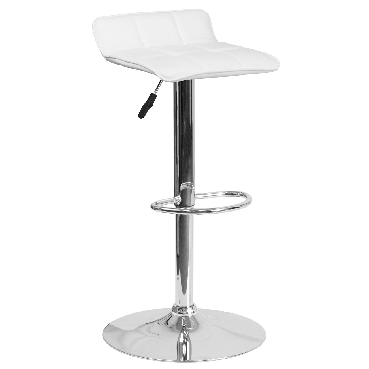 Flash Furniture 35.25&#x22; White Elegant Height Adjustable Barstool with Chrome Base